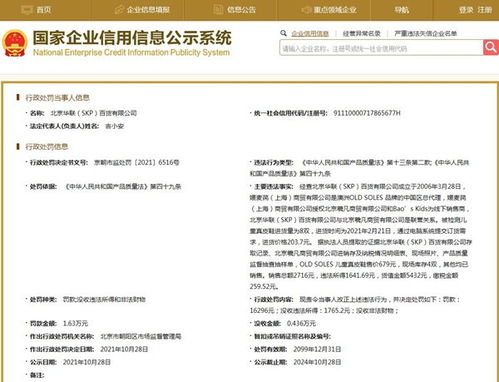 北京SKP因产品质量问题被罚1.63万